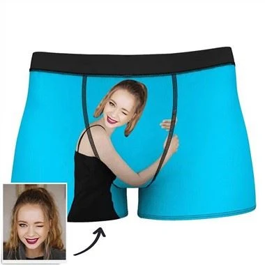 Cuecas de boxer de impressão facial personalizadas para homens
